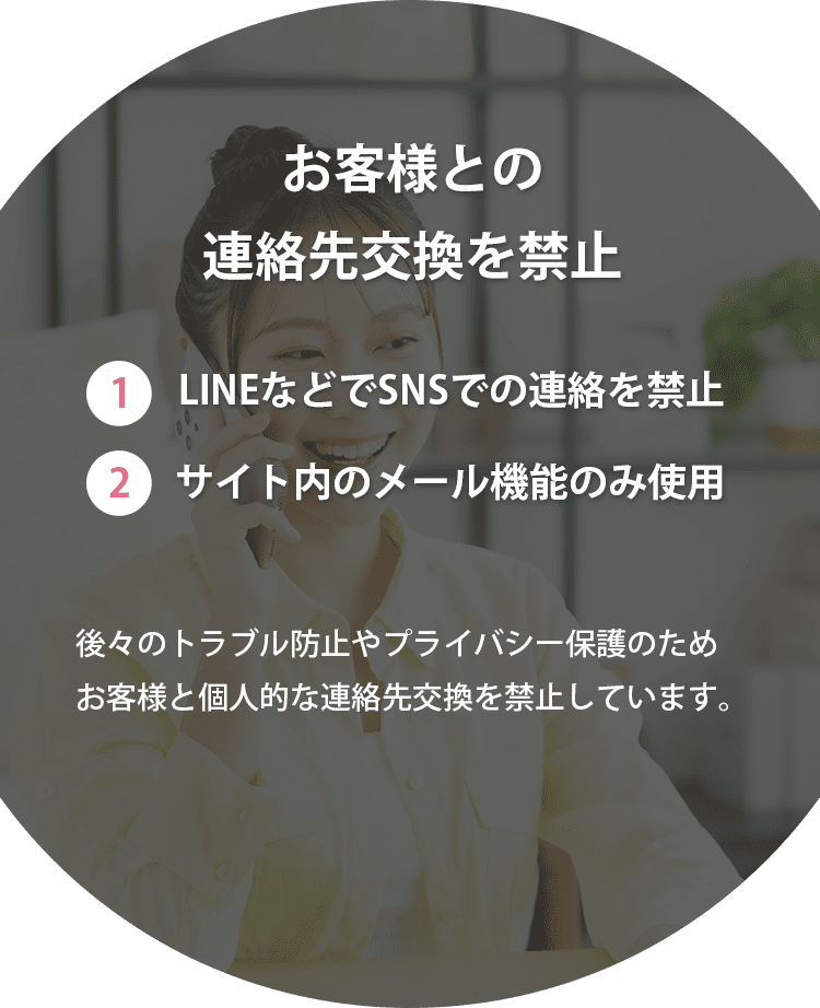 お客様との連絡先交換を禁止