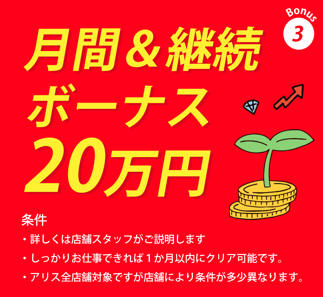 月間&継続ボーナス20万円